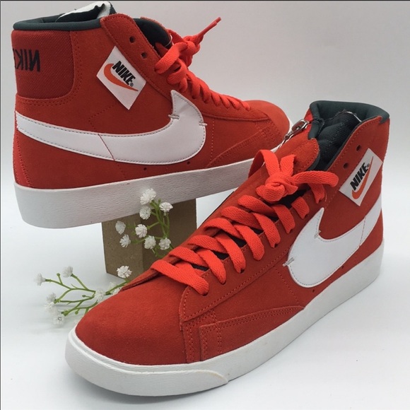 nike blazer habanero red on feet
